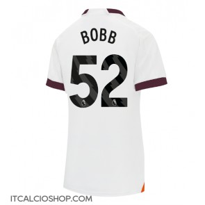 Manchester City Oscar Bobb #52 Seconda Maglia Femmina 2023-24 Manica Corta